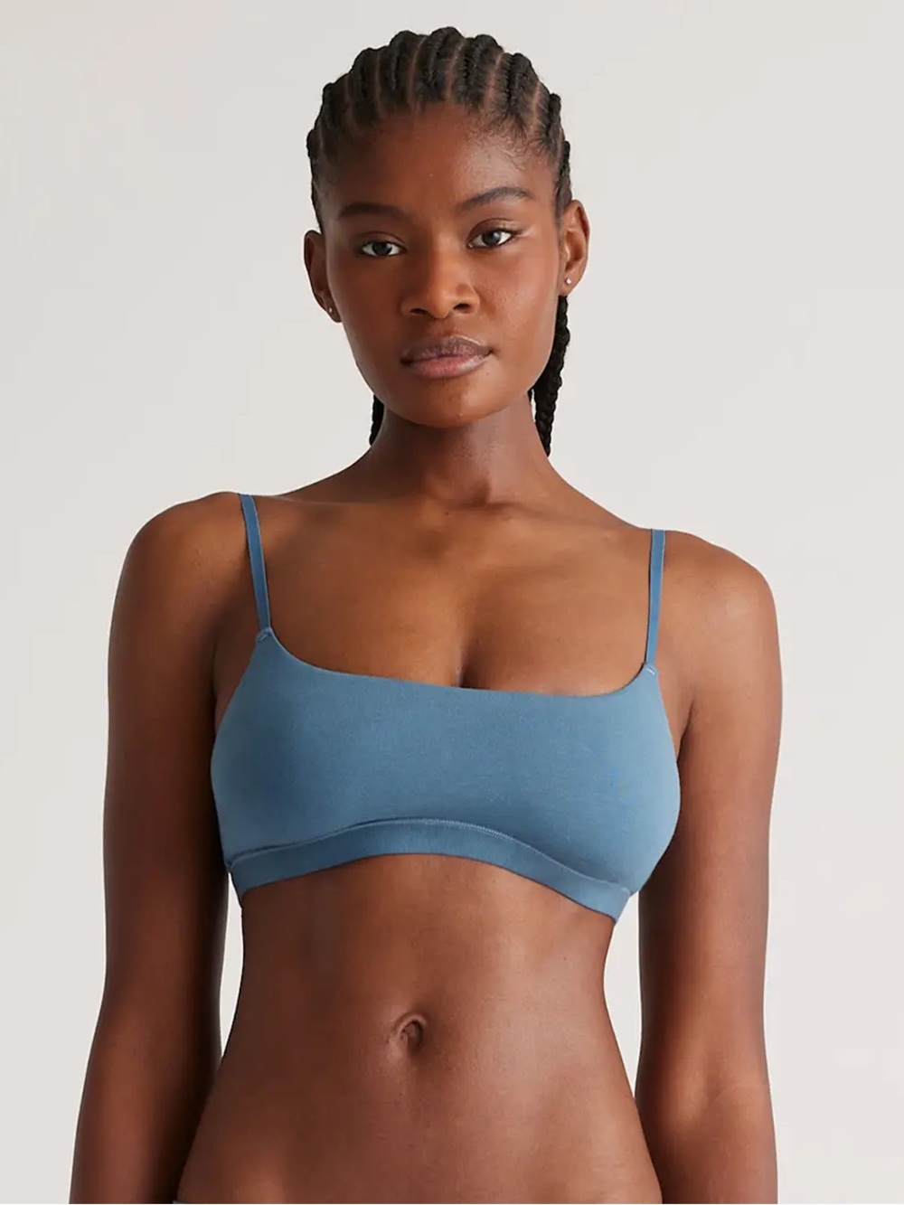 NWOT QUINCE 2 Pack Organic Cotton Scoop Bralettes Large Ocean 1240